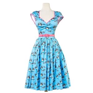 Pinup Girl Kitten Print Dress